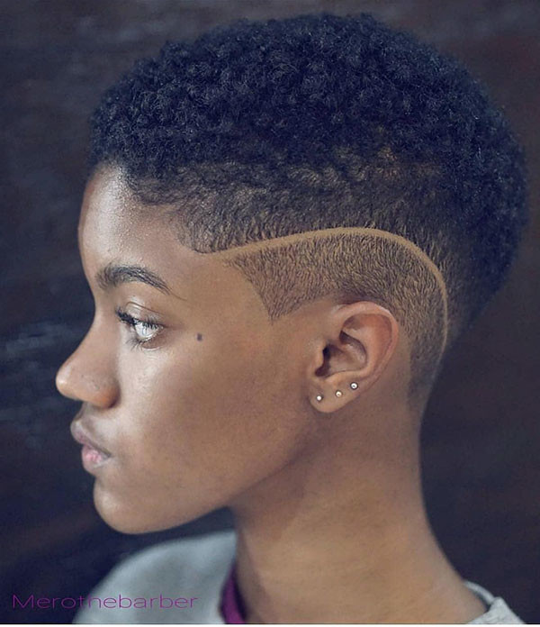 Natural Hair Shaved Sides and Back