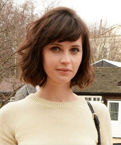 14 short hair with side swept bangs