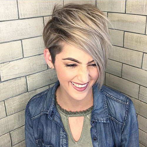 19 short hair long side bangs