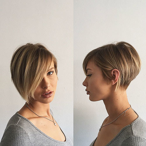 32 short hair long side bangs