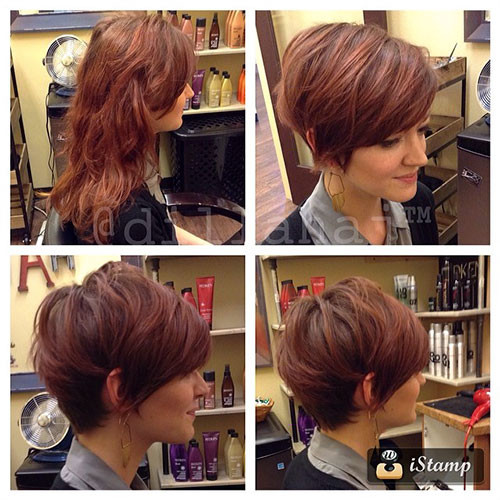 42 short hair with side swept bangs