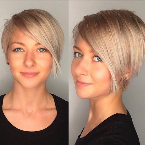 45 short hair long side bangs