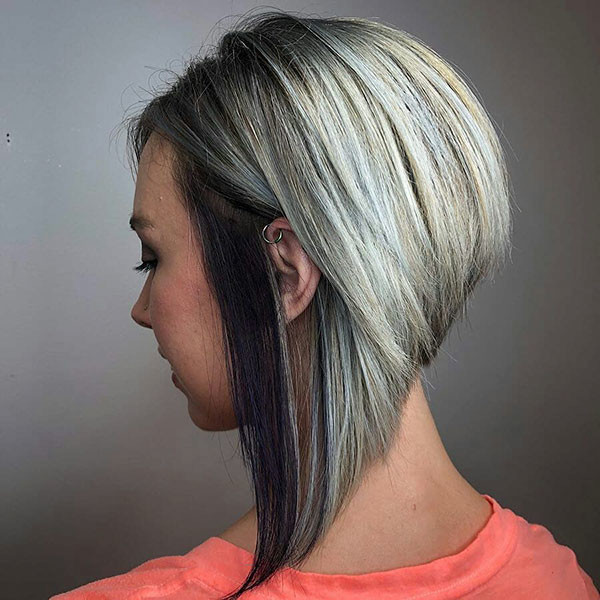 Angled Graduated Bob Hair with Two Colors