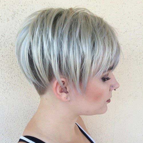 Ash Blonde Pixie Hair Cut