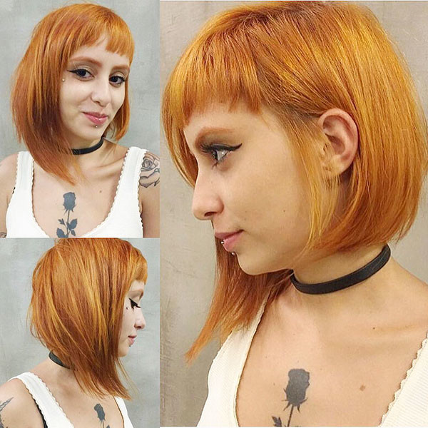 Asymmetrical Bob with Bangs