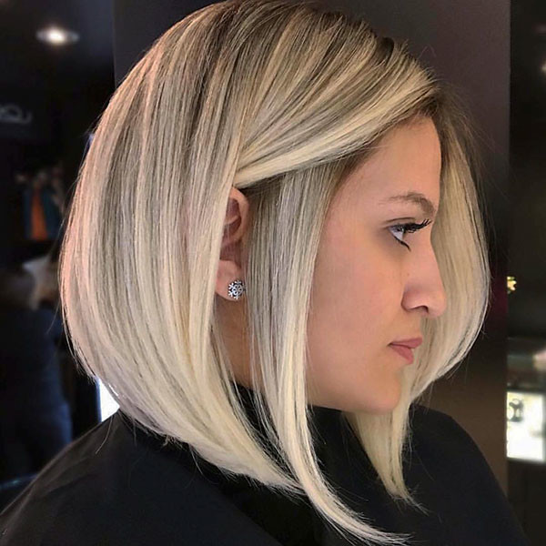 Blonde Bob Hair with Dark Roots