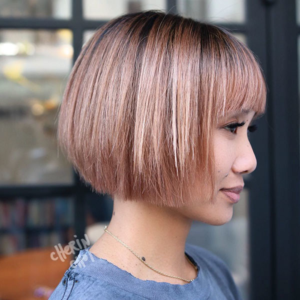 Cute Bob Haircut with Bangs