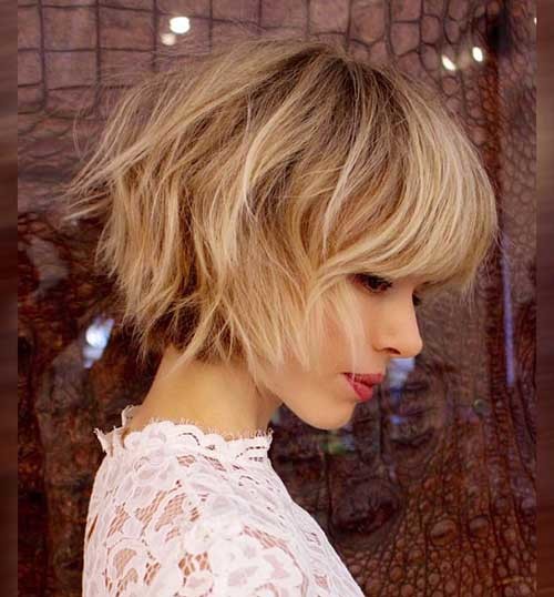 Cute Shaggy Bob Cut with Bangs