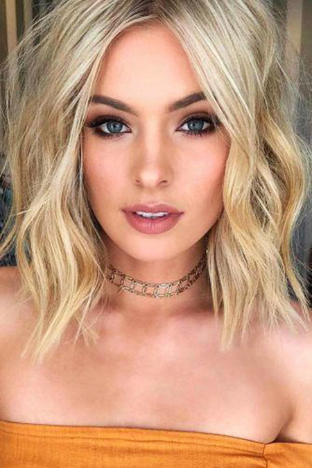 Long Bob for Rounded Face Shape
