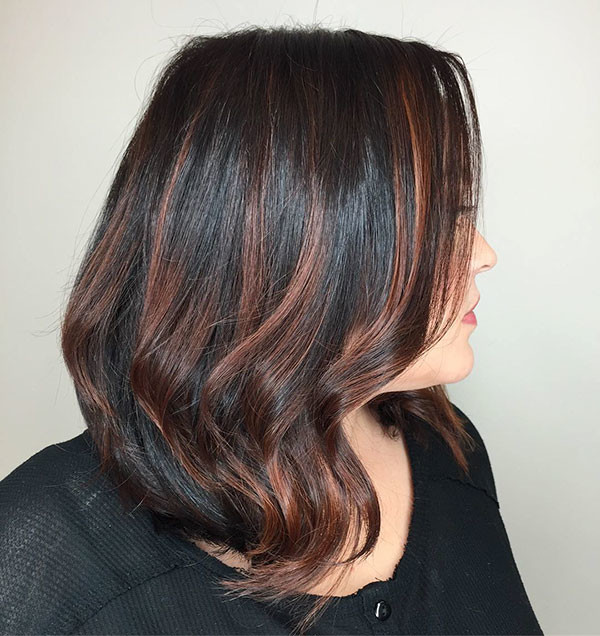 Long Bob with Caramel Lights