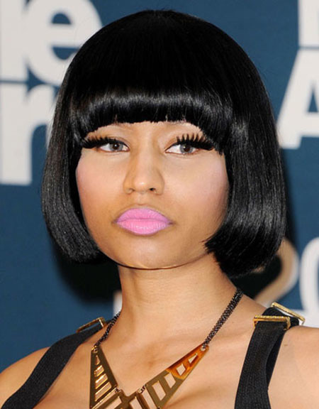 Short Bob Hairstyle with Blunt Front