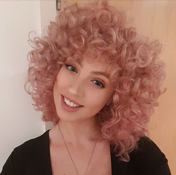 Short Curly Blonde Bob