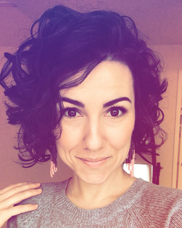 Short Curly Hair with Side Bangs