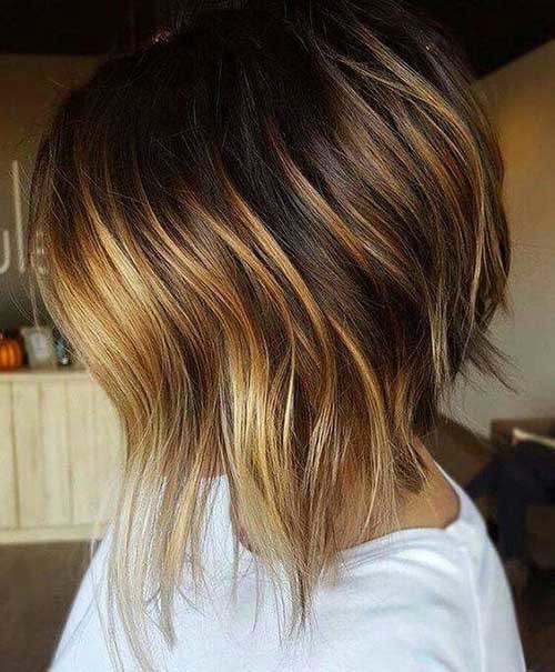 Short Dark Hair with Highlights