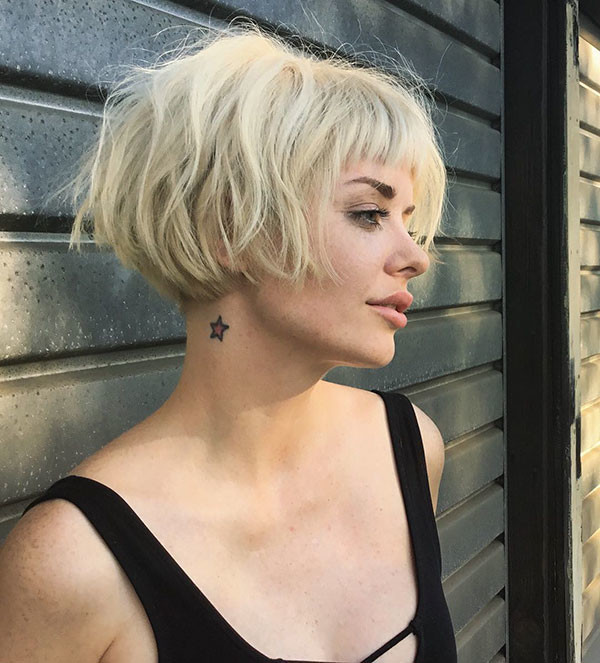 Short French Bob Blonde Color