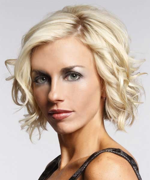 Short blonde wavy hair