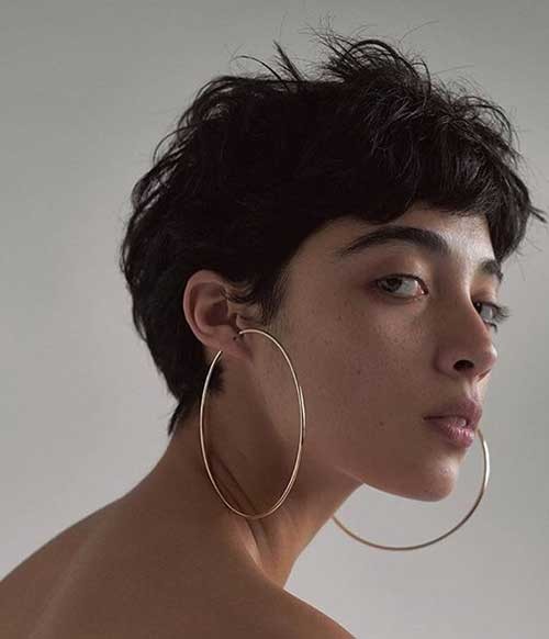 Thick Dark Brown Pixie Hair