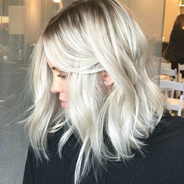 White Blonde Lob