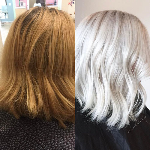 44 platinum blonde bob