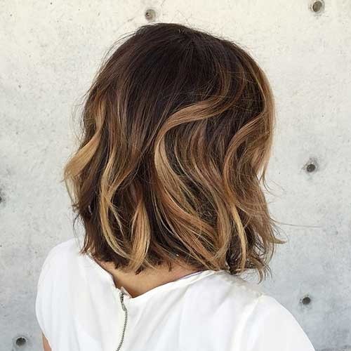 Beautiful Wavy Ombre Bob Hair Back View