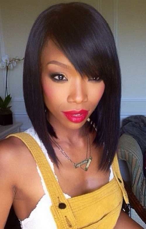 Black Short Bob with Side Bangs