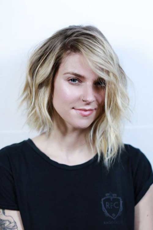 Blond Asymmetrical Bob Haircut