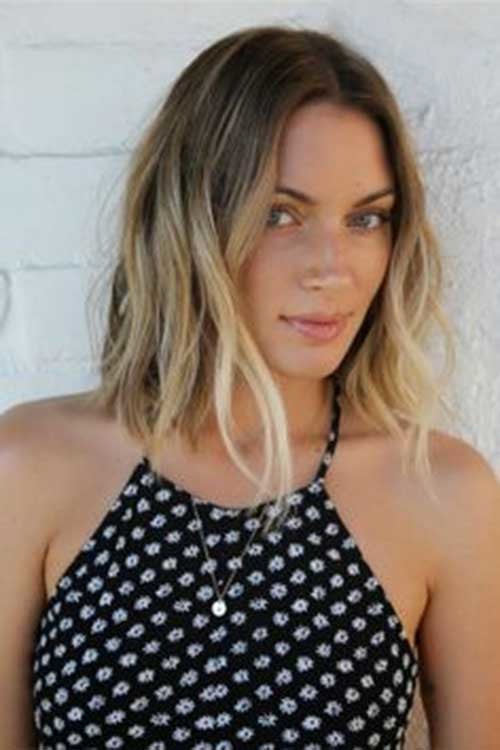 Blonde Long Bob Haircut with Ombre Style