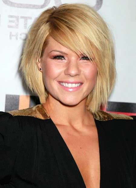 Blonde Thick Angled Bob