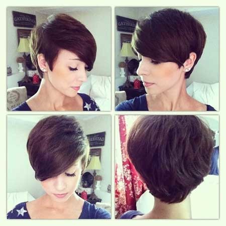 Bouncy Side Swept Pixie Hairdo