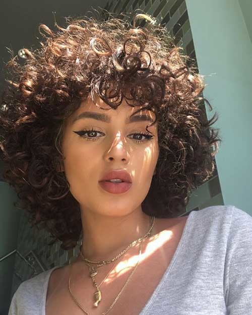 Curly Short Hair with Bangs