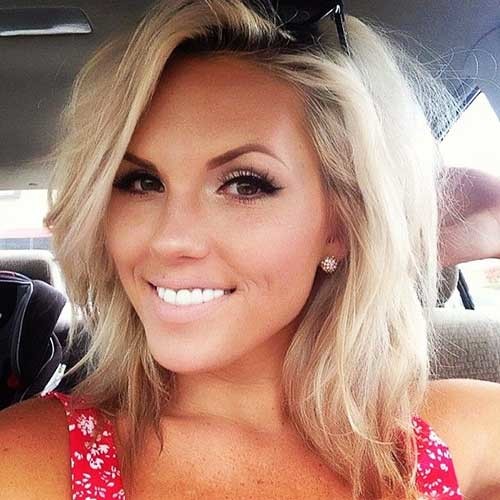 Cute Blonde Medium Short Wavy Hairstyle