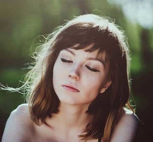 Cute Medium Short Hair with Bangs