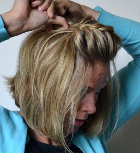 Gorgeous Pouf Braid Hairstyle for Short Hair