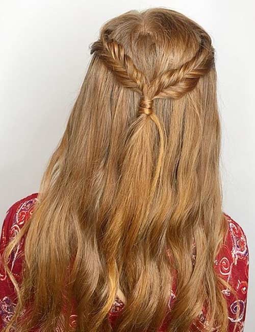 Half Fishtail Crown Braid
