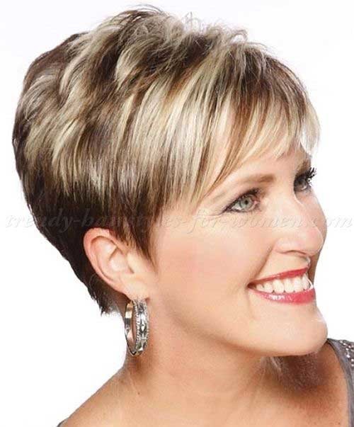 Highlighted Short Hair Cut Over 50