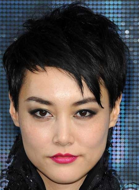 Messy Top and Longer Bangs at Front Hairstyle