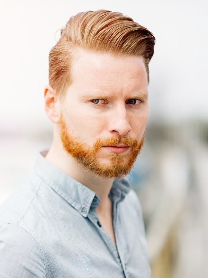 Red Hair Neat Swept Hairstyle