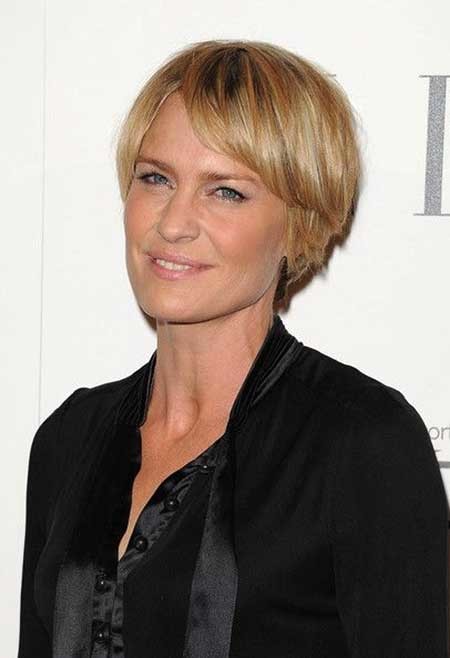 Short Blonde Neat Bangs
