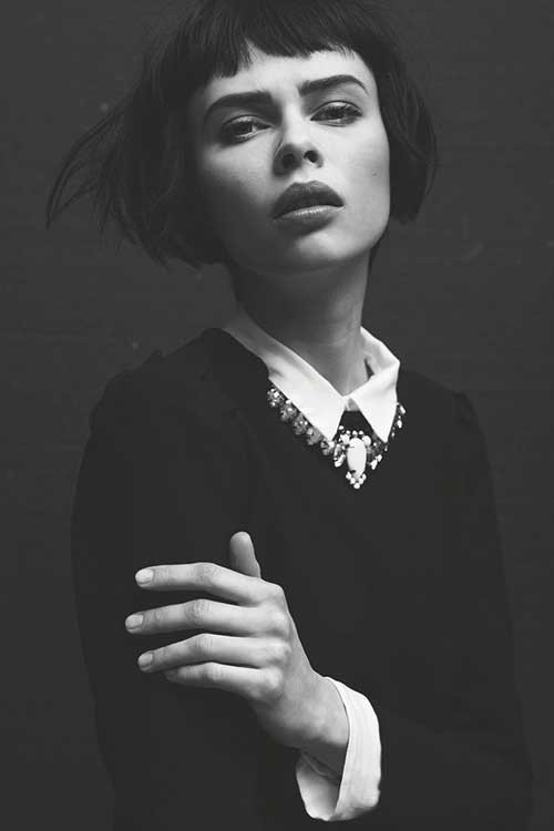 Short Bob Hair Blunt Short Bangs
