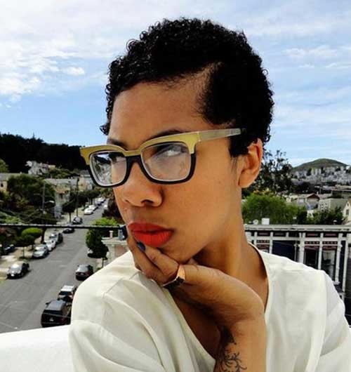 Short Natural Pixie Dark Curly Hair