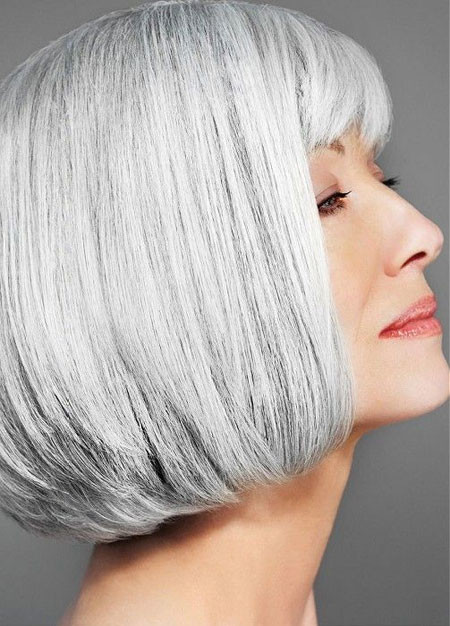 Short Neat Grey Straight Hair
