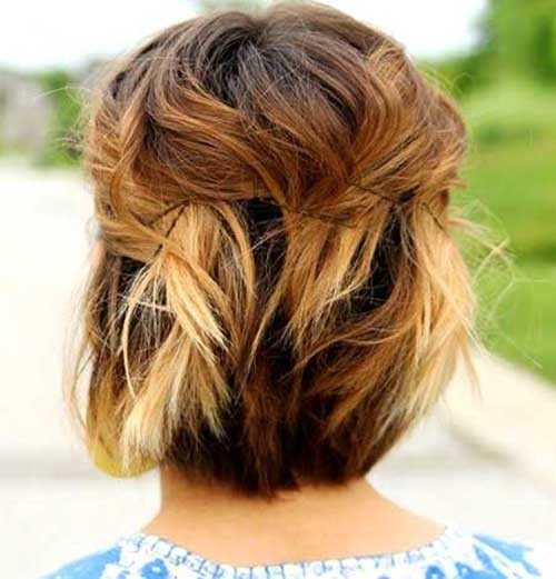 Short Ombre Bob Hairstyle with Pinned Back