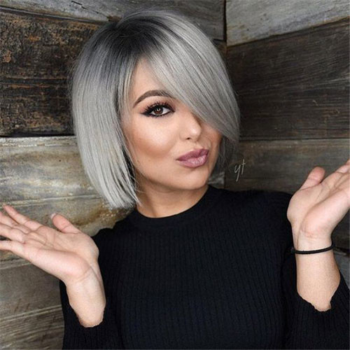 Short Ombre Grey Hair
