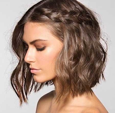 Side Braid with Wavy Short Hairstyle