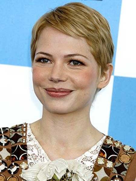 Simple Short Pixie Haircut with Side Swept Hair