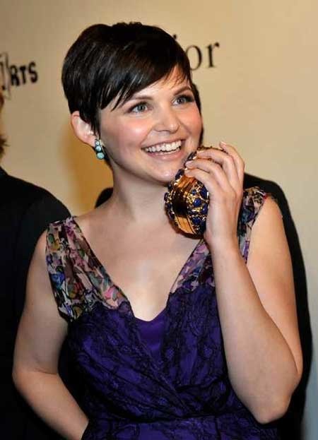 Super Short Side Swept Pixie Cut with Bangs