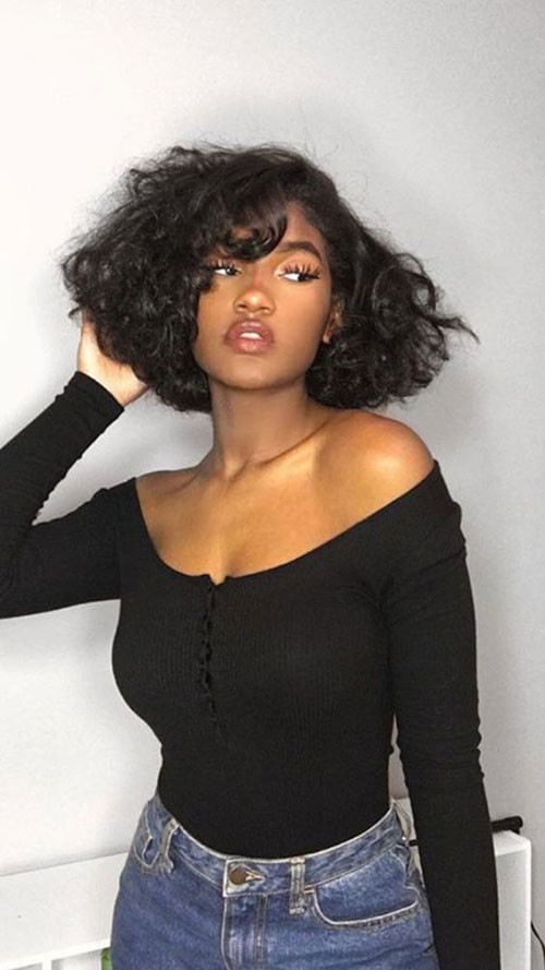 Thick Black Bob Style