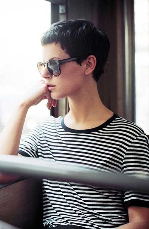 Very Short Dark Hairstyle