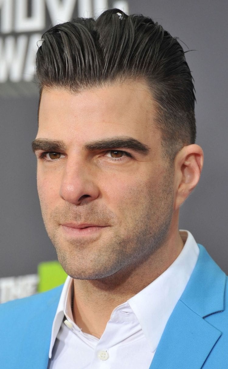 Zachary Quinto undercut quiff hairstyle