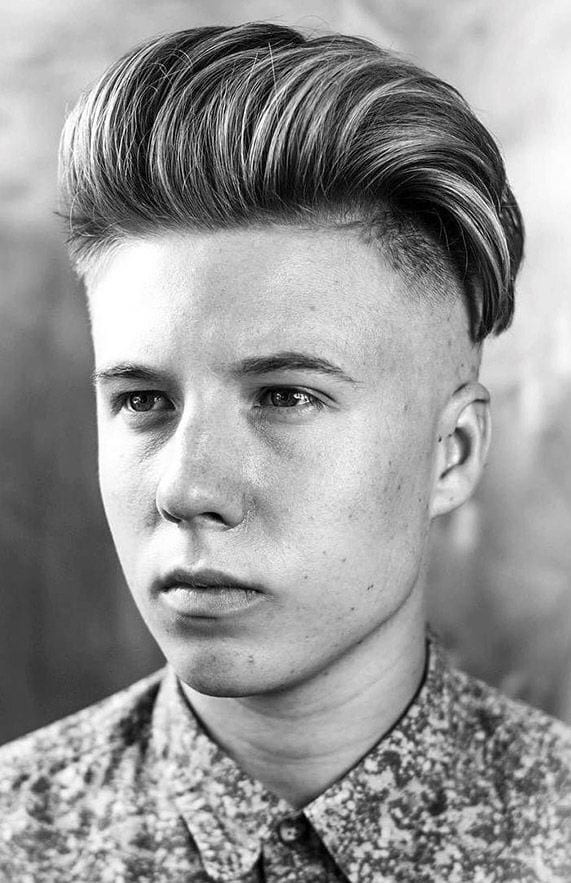 skin fade slicked back undercut